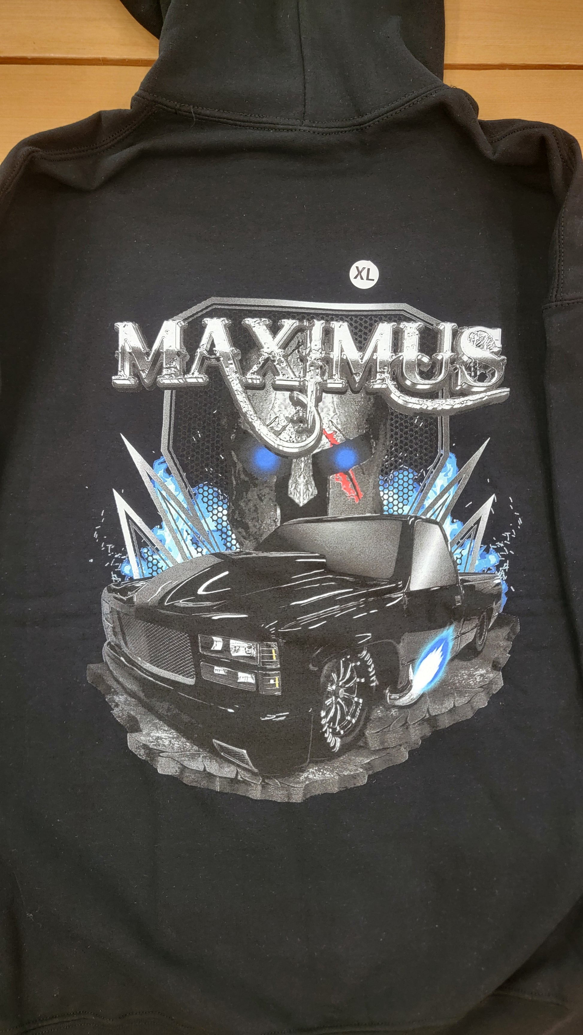 blue back ground hoodie